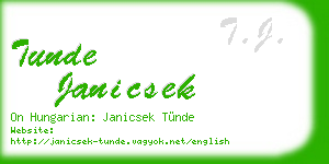 tunde janicsek business card